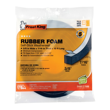 FROST KING FOAM TAPE RBBR 10'X7/16"" R738H